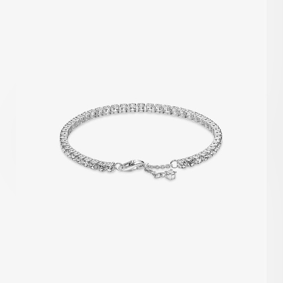 New- Pandora Sterling Silver Sparkling Tennis Bracelet - Picture 3 of 9